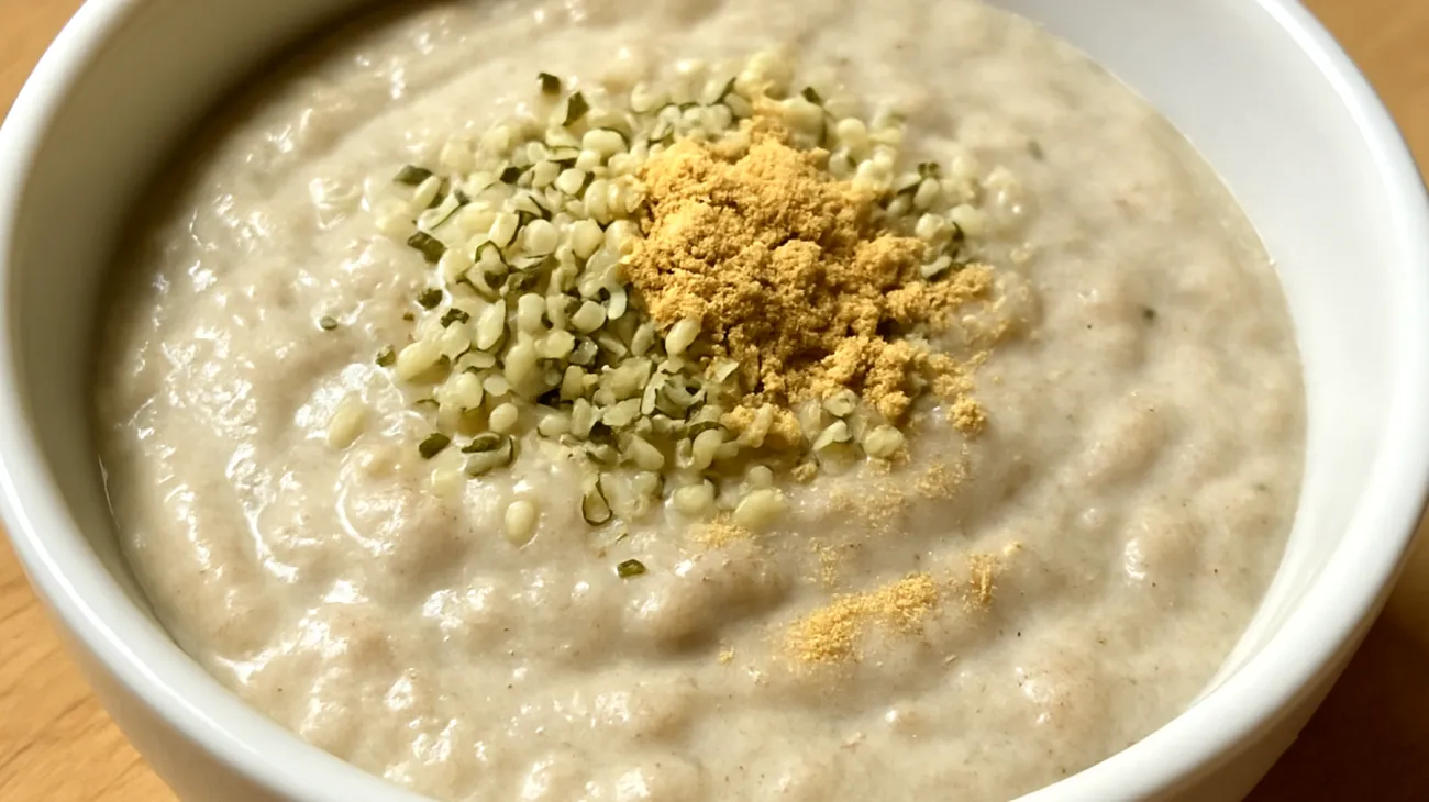 Buchweizen-Porridge mit Hanfsamen und Lucuma-Pulver"